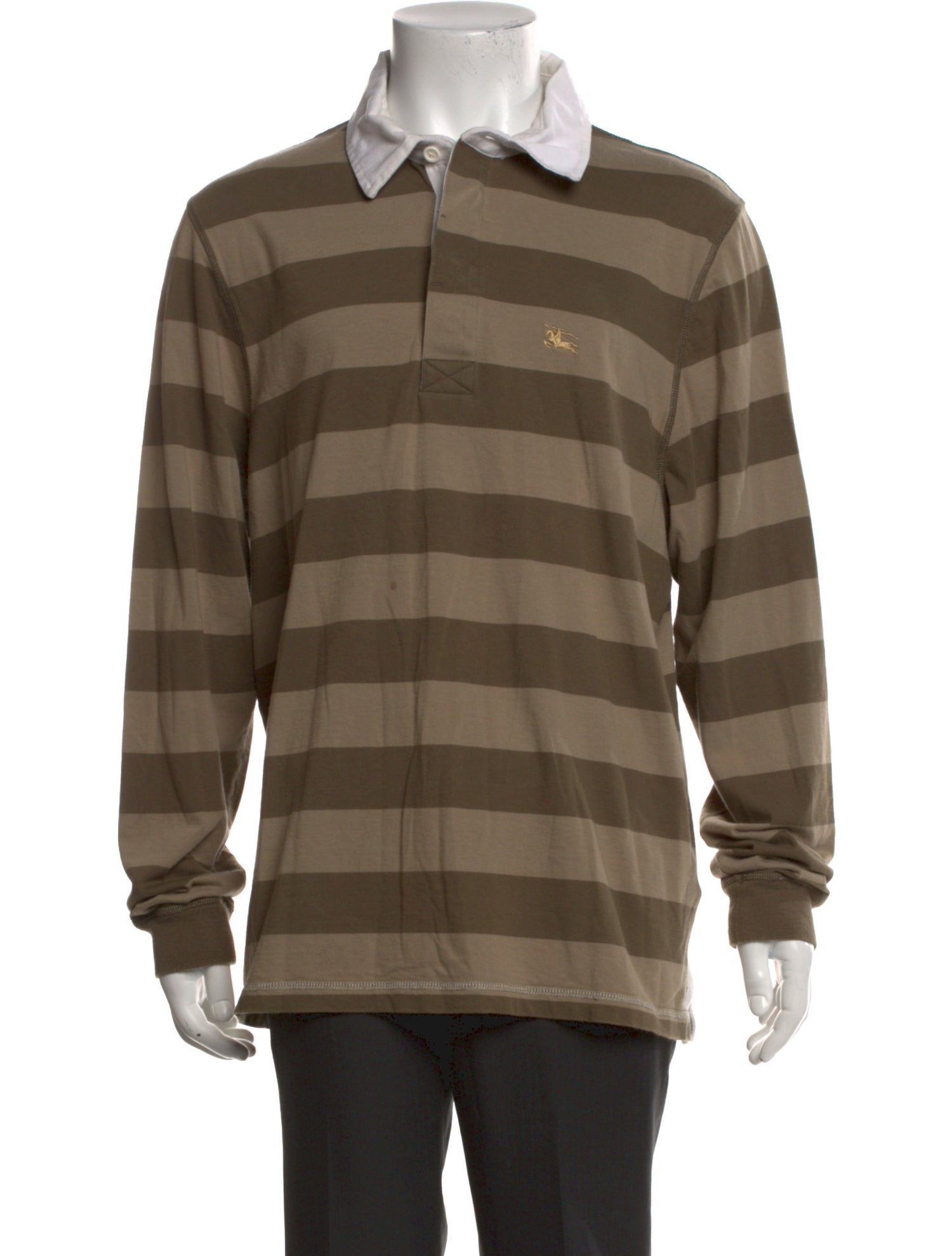 Burberry London Striped Collar Polo Shirt