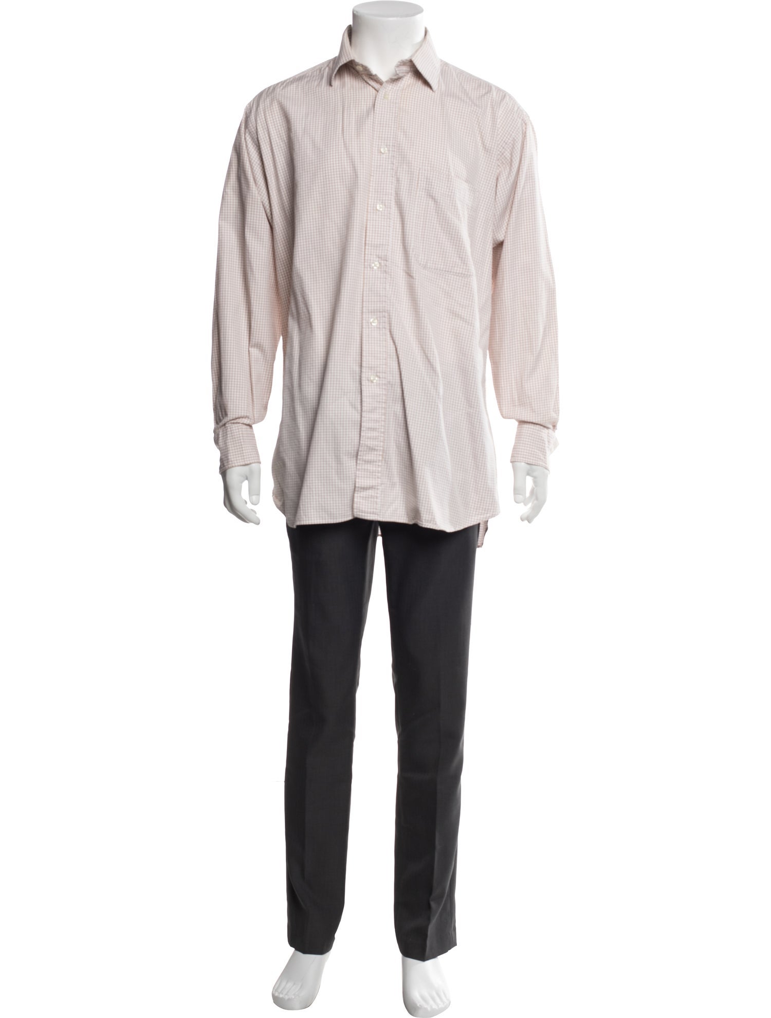 Burberry London Plaid Print Long Sleeve Dress Shirt