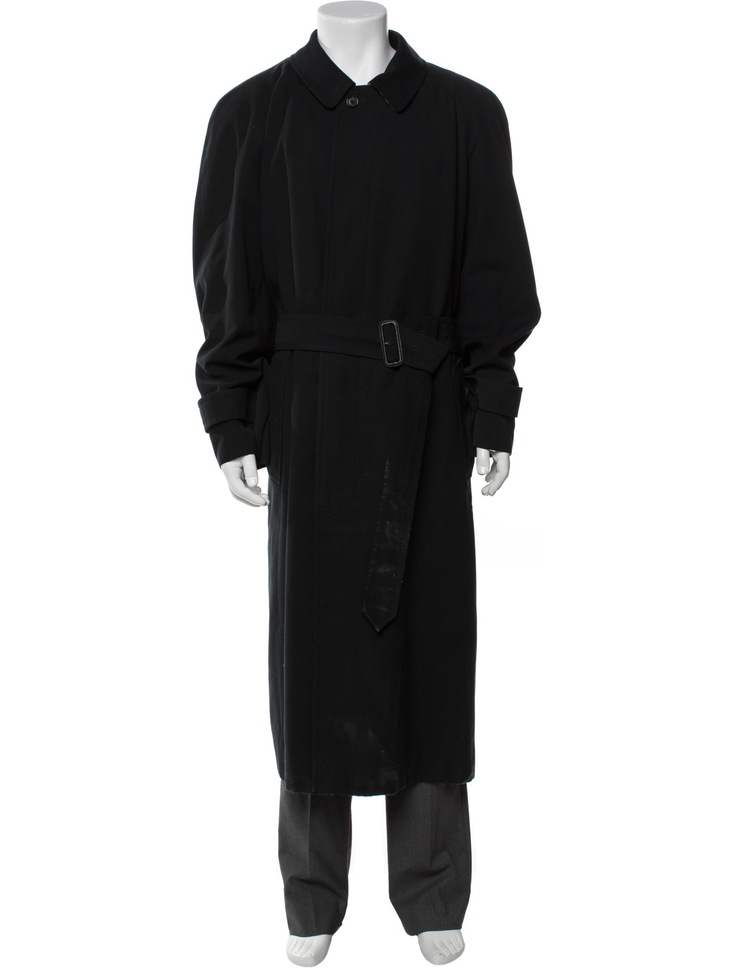 Burberry London Nova Check Pattern Wool Trench Coat
