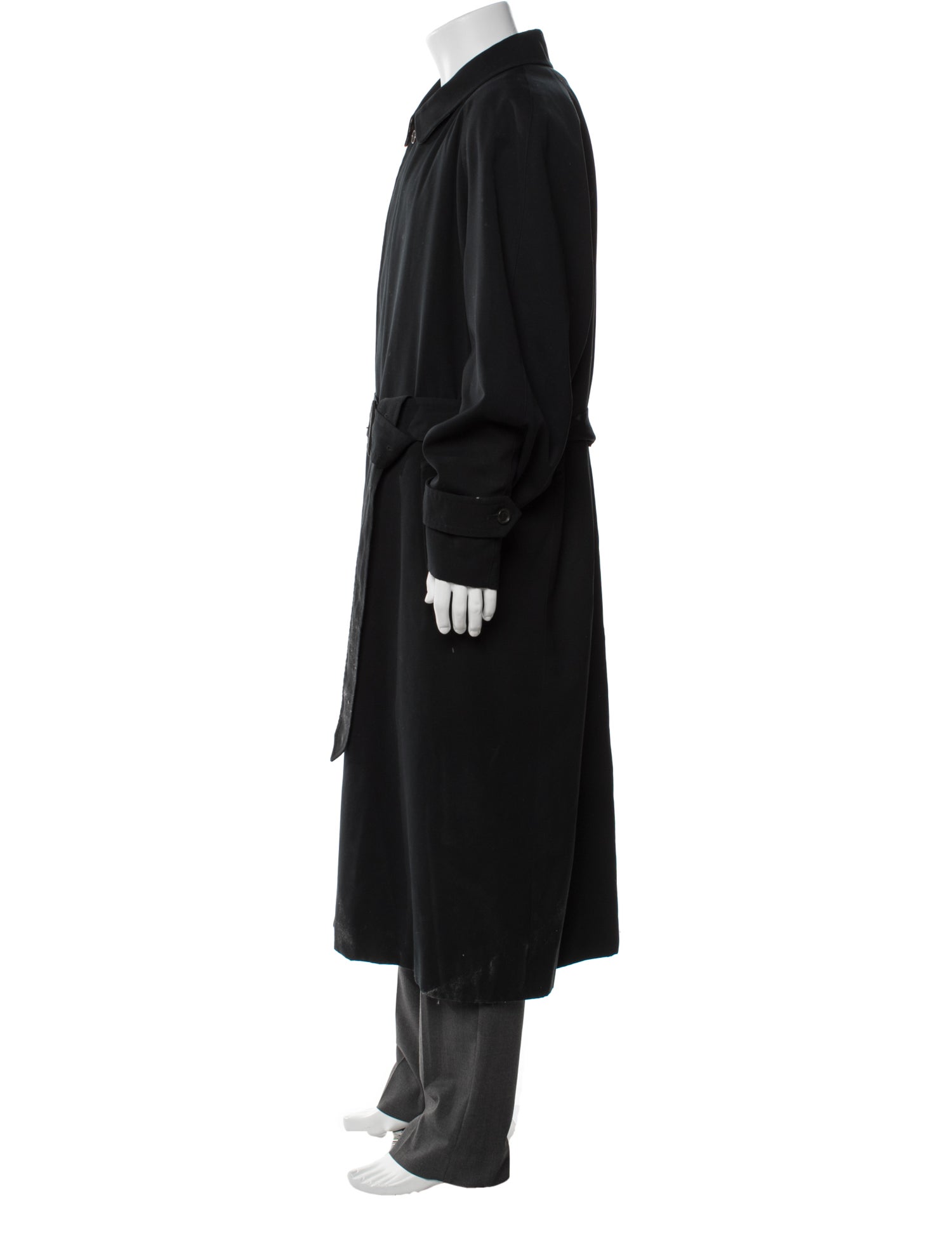 Burberry London Nova Check Pattern Wool Trench Coat