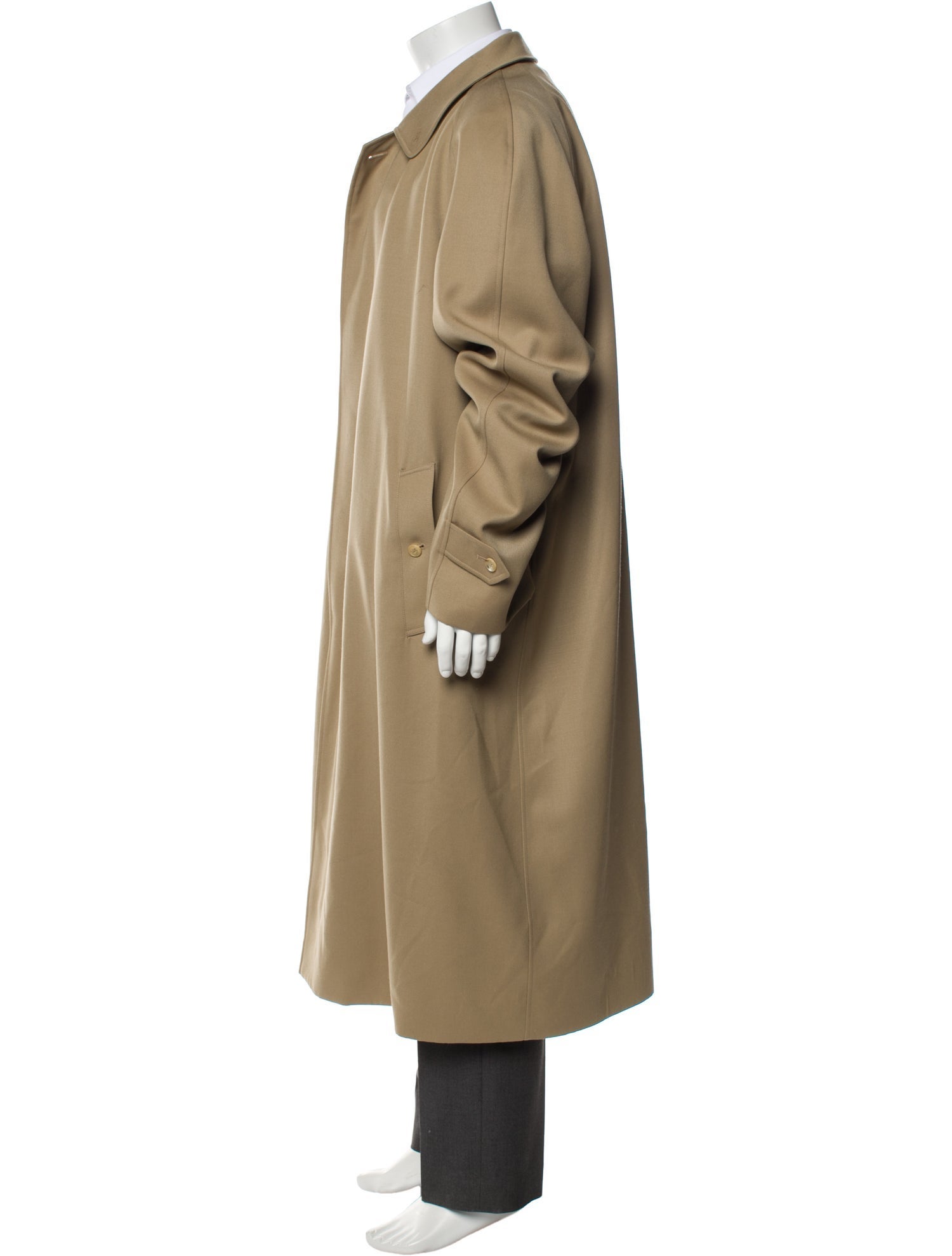Burberry London Nova Check Pattern Wool Trench Coat