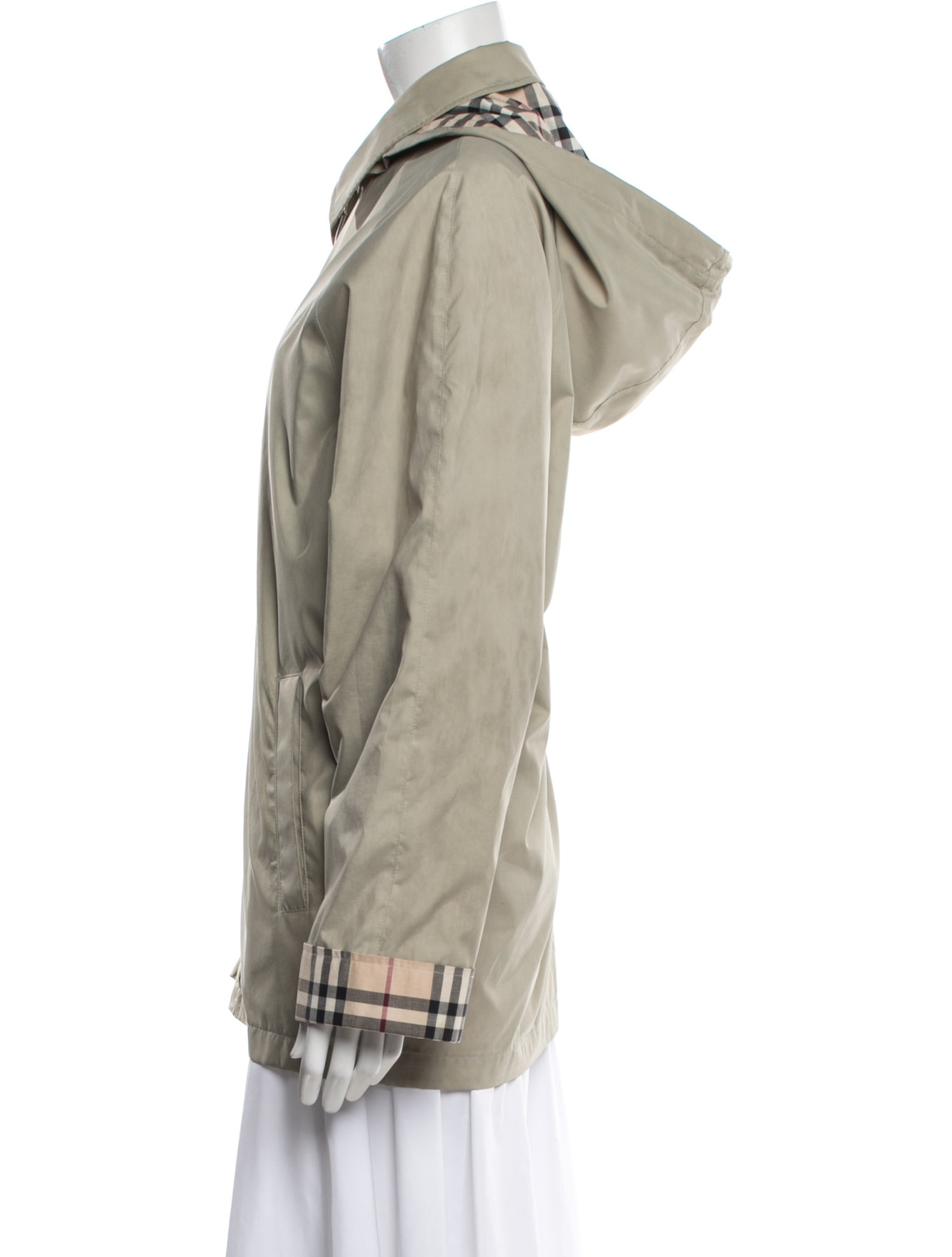 Burberry London Plaid Print Jacket - Neutrals Jackets, Clothing