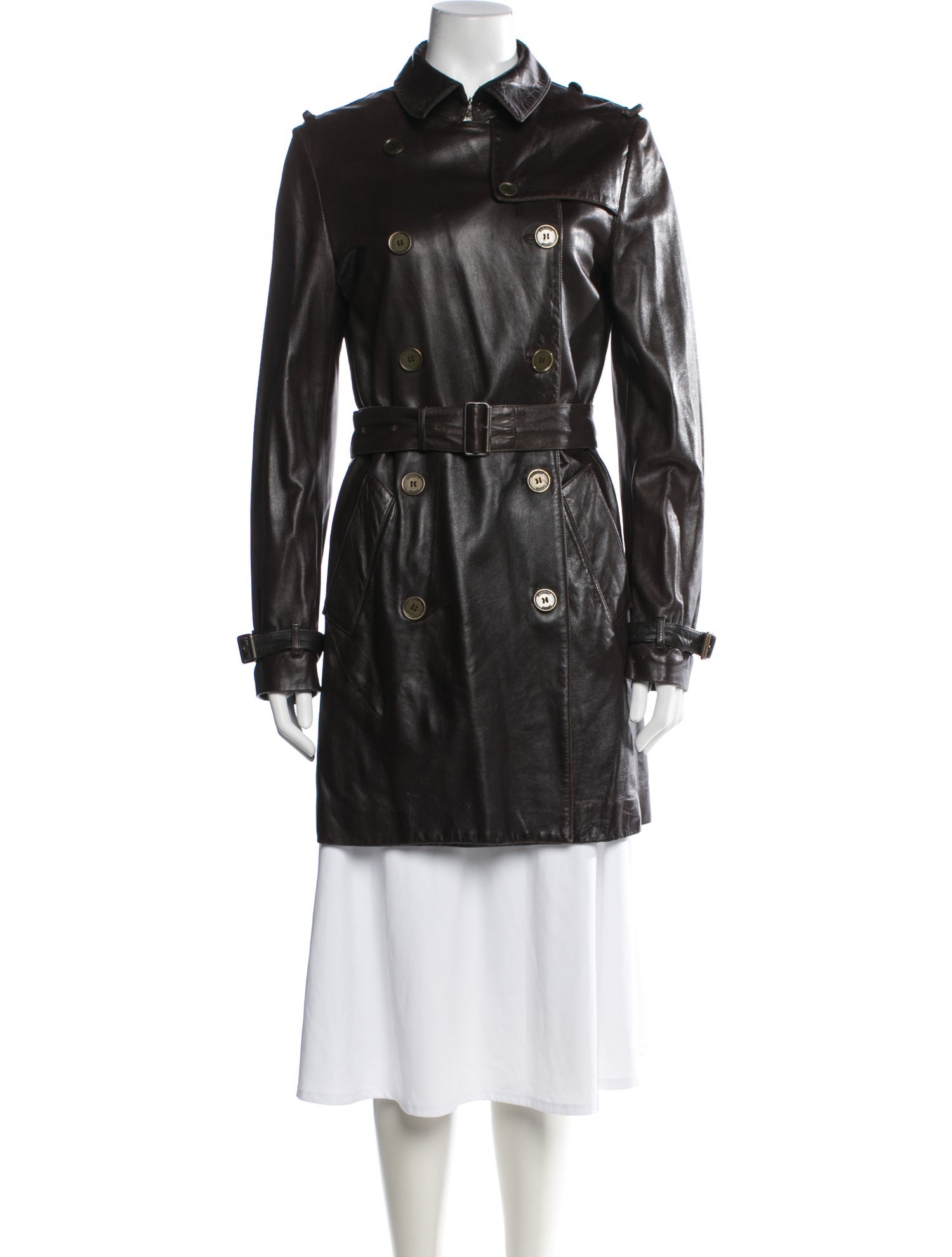 Vetements 2019 Gimp Mask Calf Leather Trench Coat - Black Coats