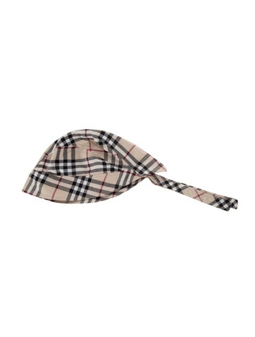 Pre-owned Burberry Tie Closure Bucket Hat In Neutrals