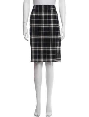 Pre-owned Burberry Wool Midi Length Skirt In Black
