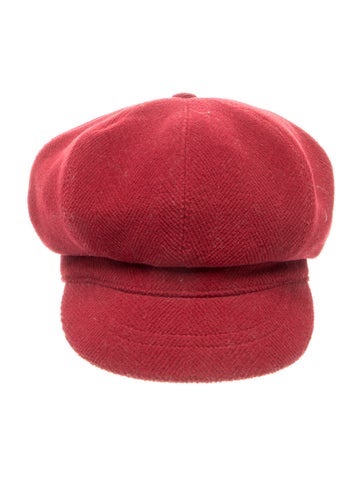 Pre-owned Burberry Newsboy Cap In Red