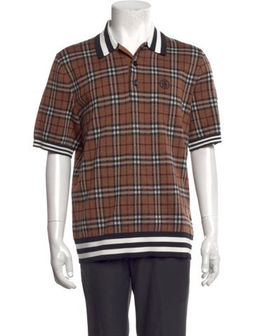 Pre-owned Burberry House Check Pattern Wool Polo Shirt In Brown