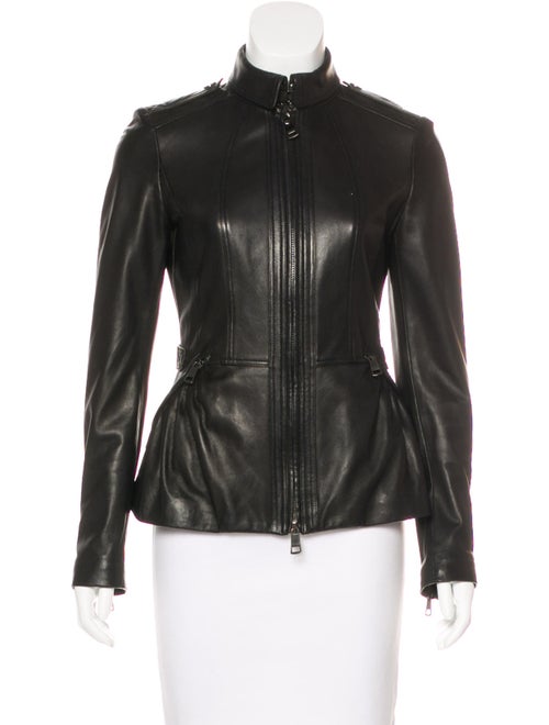 Burberry London Leather Peplum Jacket Jackets Wburl26507