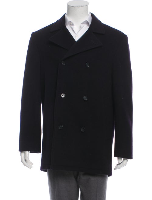 Burberry London Double-Breasted Wool Peacoat navy
