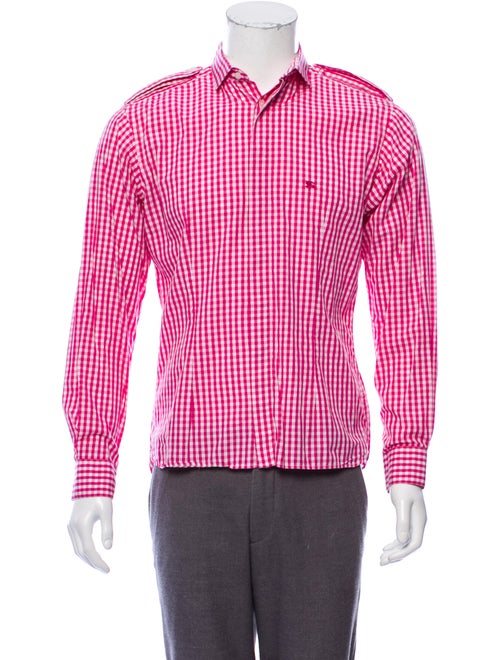 Burberry London Checkered Button-Up Shirt magenta