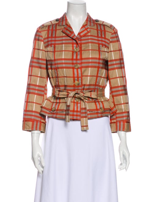 Burberry London Plaid Print Blazer