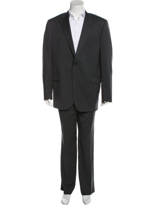 Burberry London Pinstripe Wool Suit grey