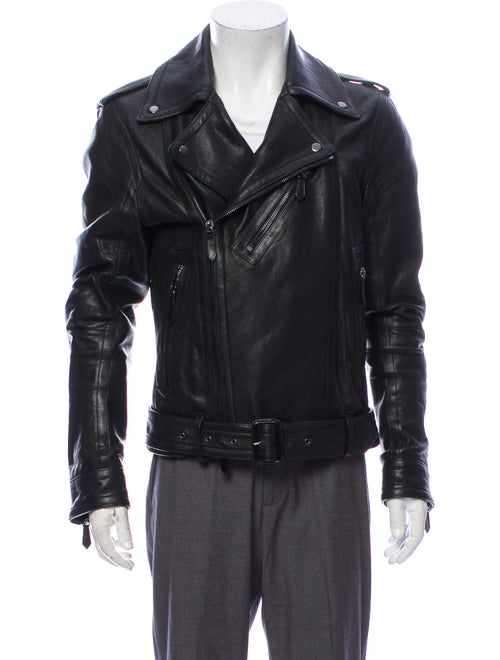 Burberry London Leather Moto Jacket Black