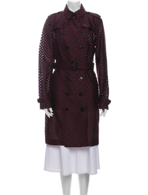 Burberry London Polka Dot Print Trench Coat Purple