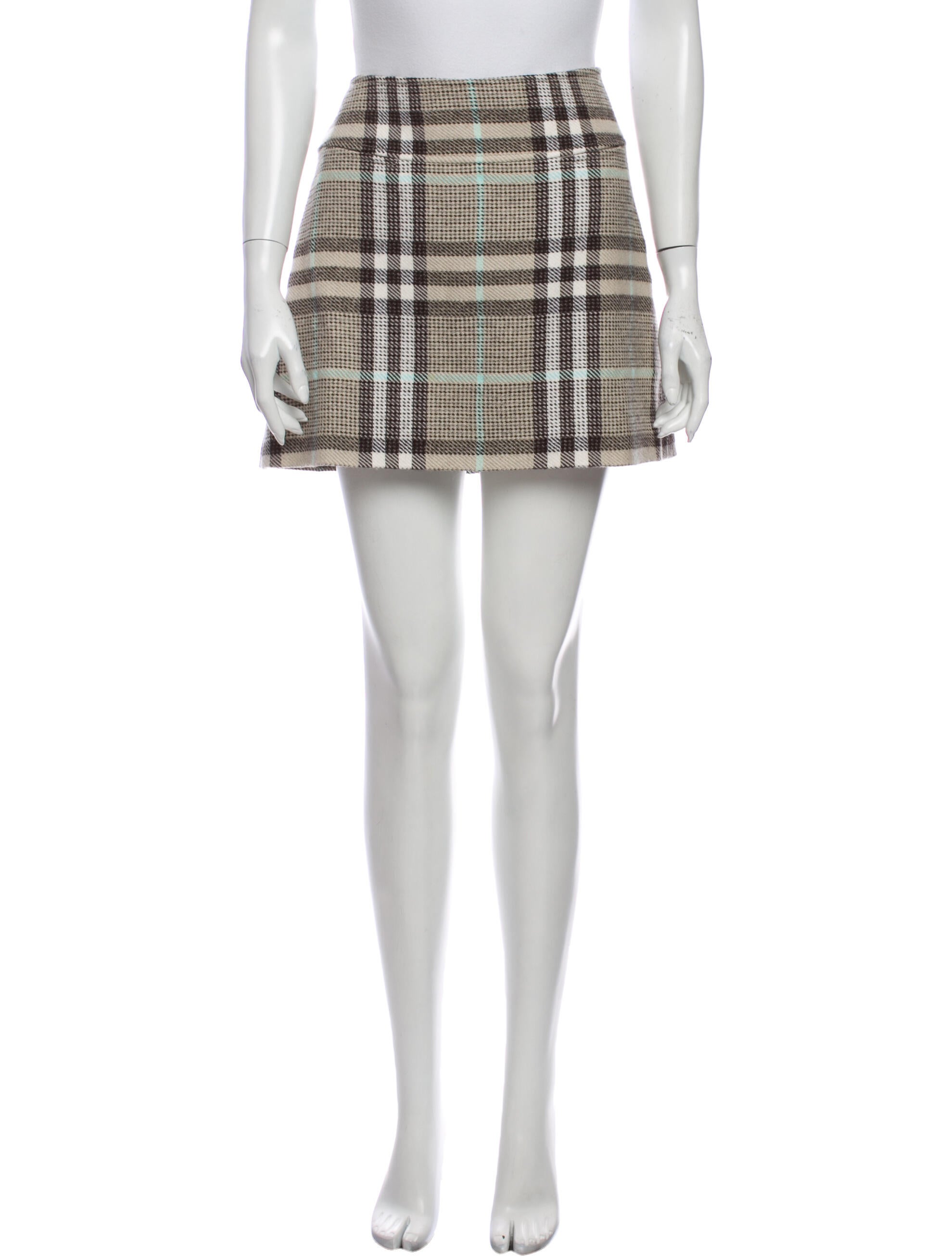 Burberry London Plaid Print Mini Skirt