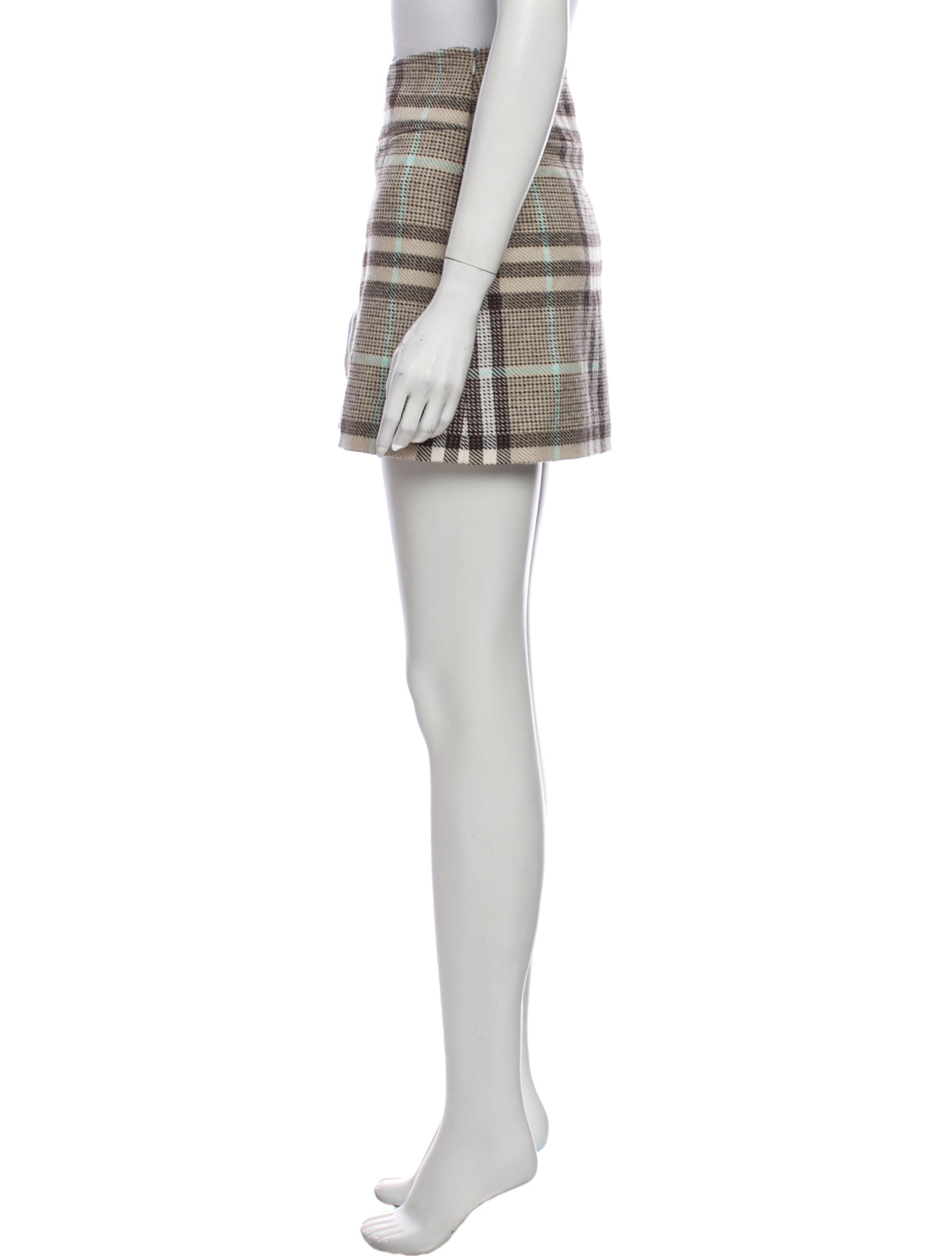 Burberry London Plaid Print Mini Skirt