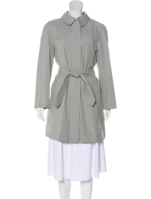 Burberry London Plaid Print Trench Coat White