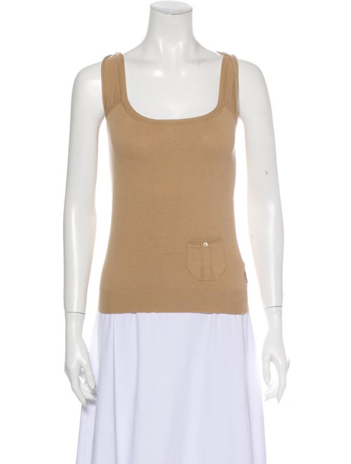 Burberry London Square Neckline Sleeveless Top