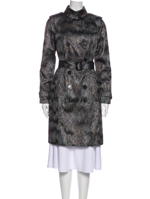 Burberry London Printed Trench Coat Grey