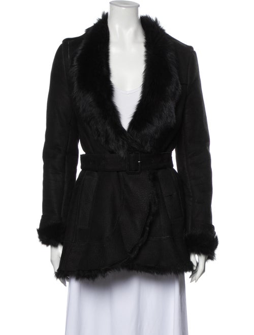 Burberry London Shearling Fur Jacket Black