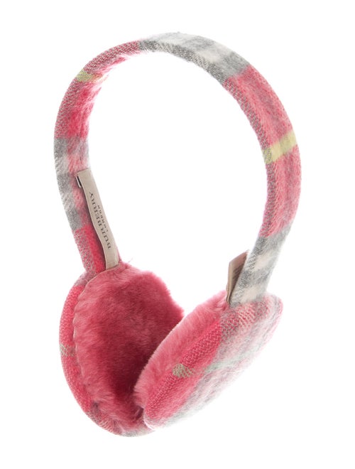 Burberry London Nova Check Cashmere Earmuffs Pink
