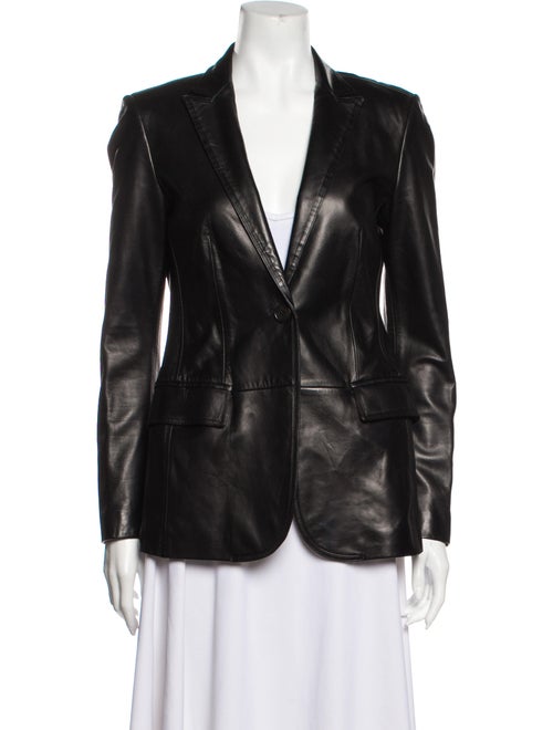 Burberry London Blazer Leather Blazer Black