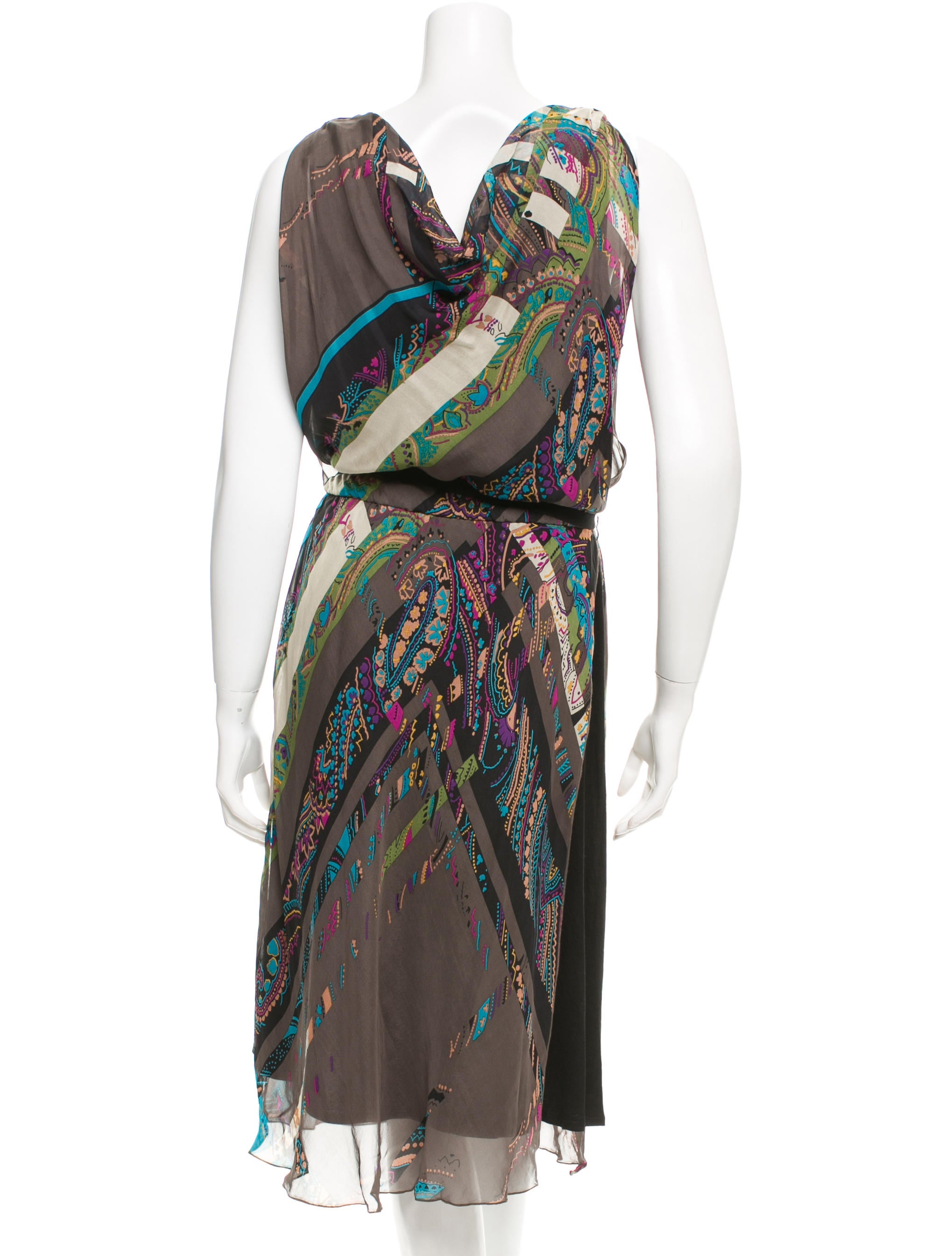 Burning Torch Silk Printed Dress w/ Tags Clothing WBURN20013 The