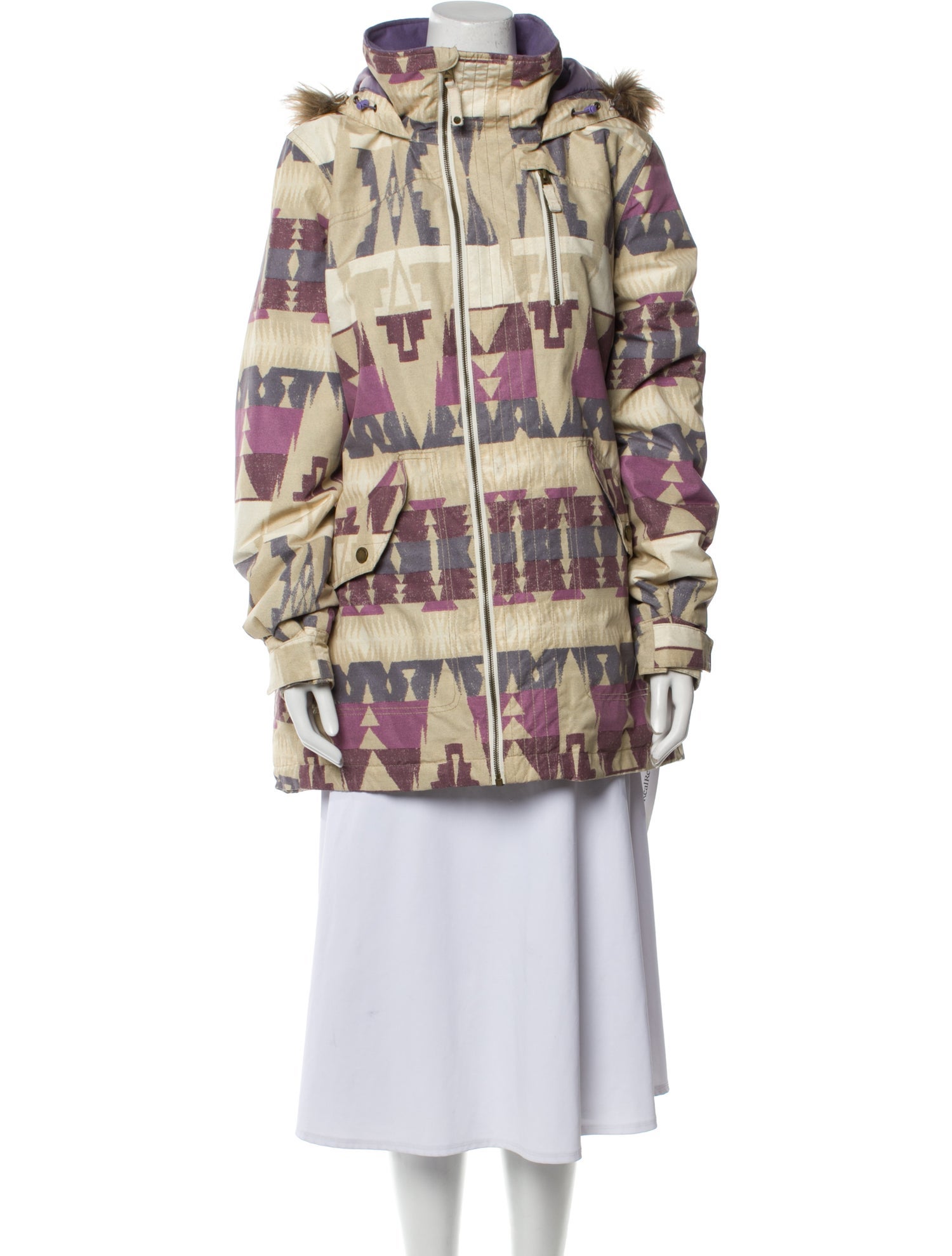 Burton Printed Faux Fur Coat