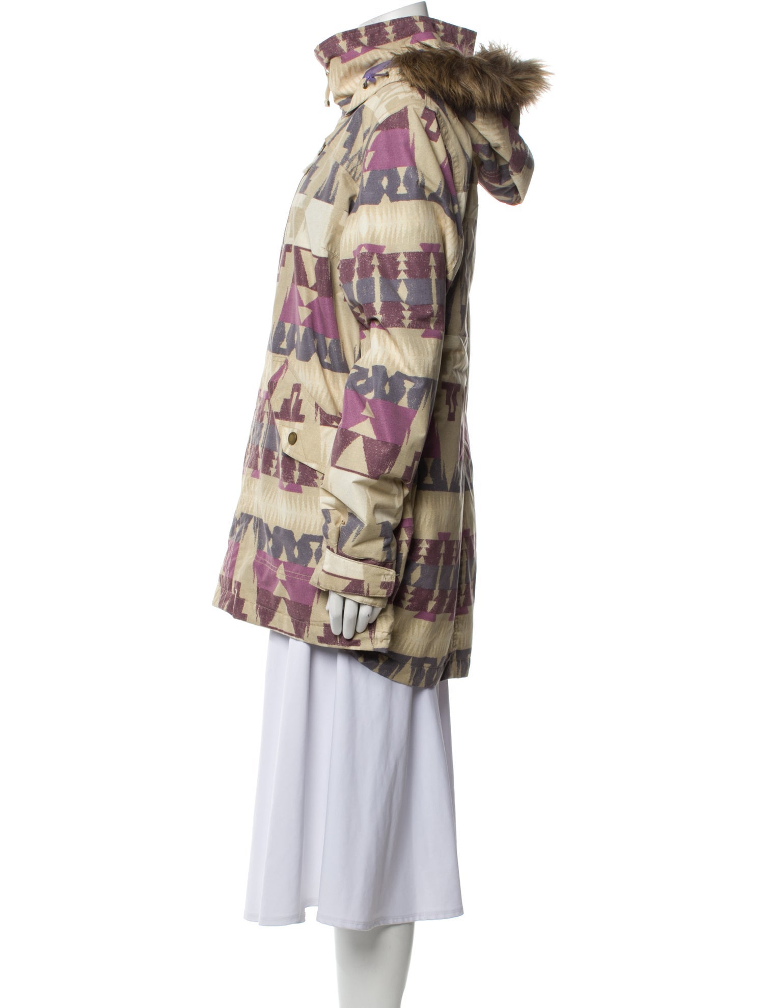 Burton Printed Faux Fur Coat