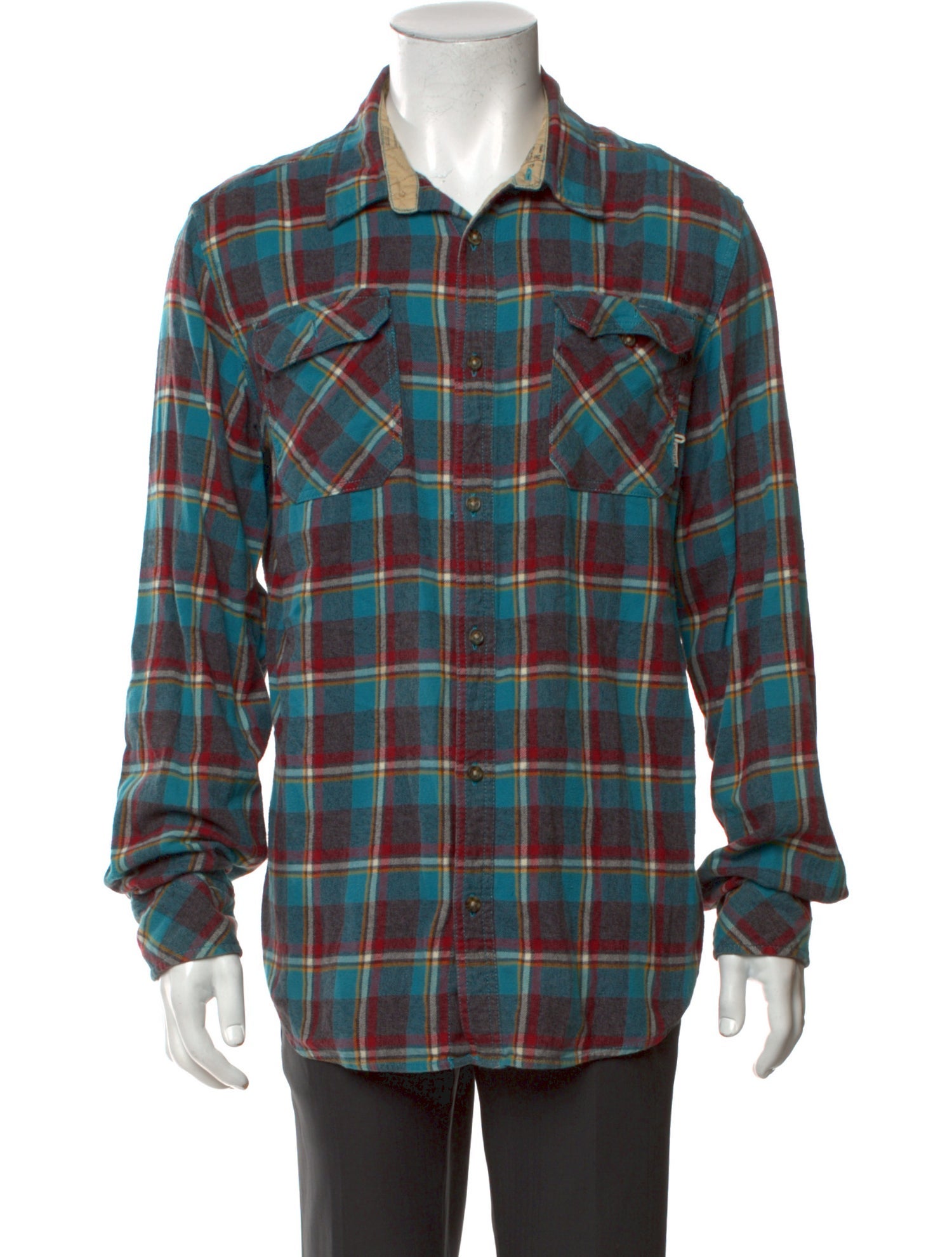 Burton Plaid Print Long Sleeve Western Shirt