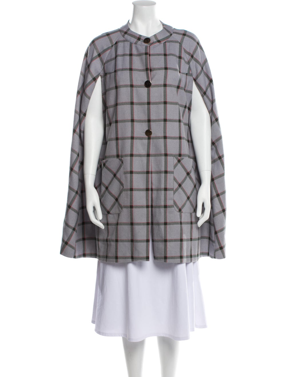 Buru Plaid Print Cape - image 1