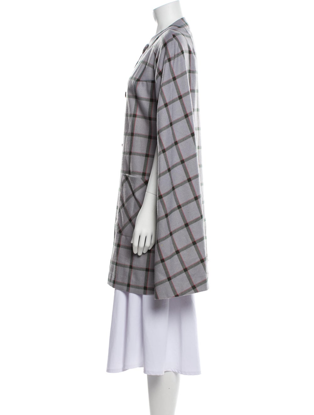 Buru Plaid Print Cape - image 2