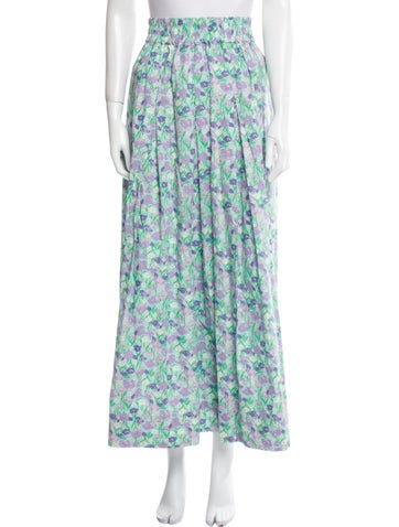 Buru Skirts Floral Print Long Skirt L