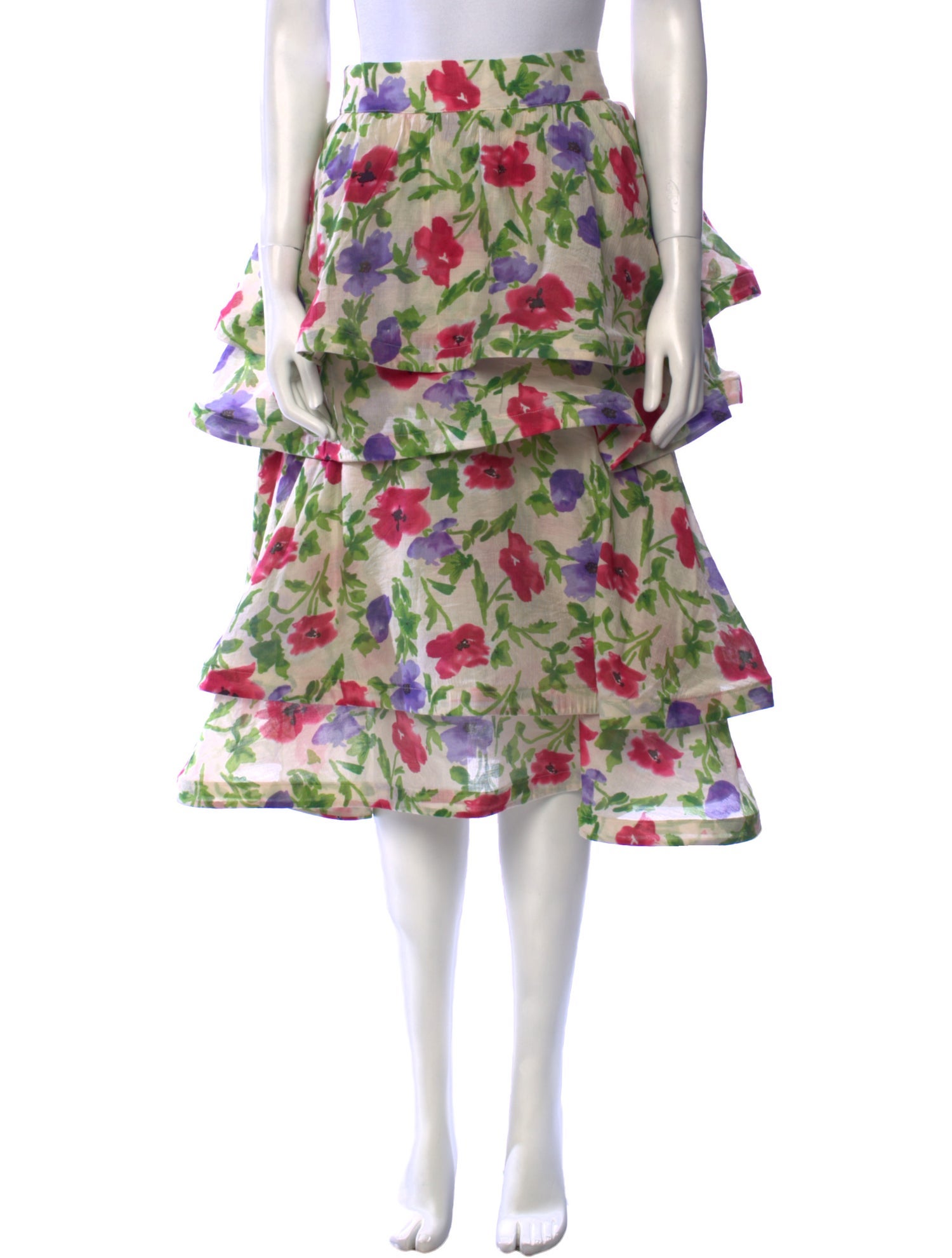 Buru Floral Print Knee-Length Skirt