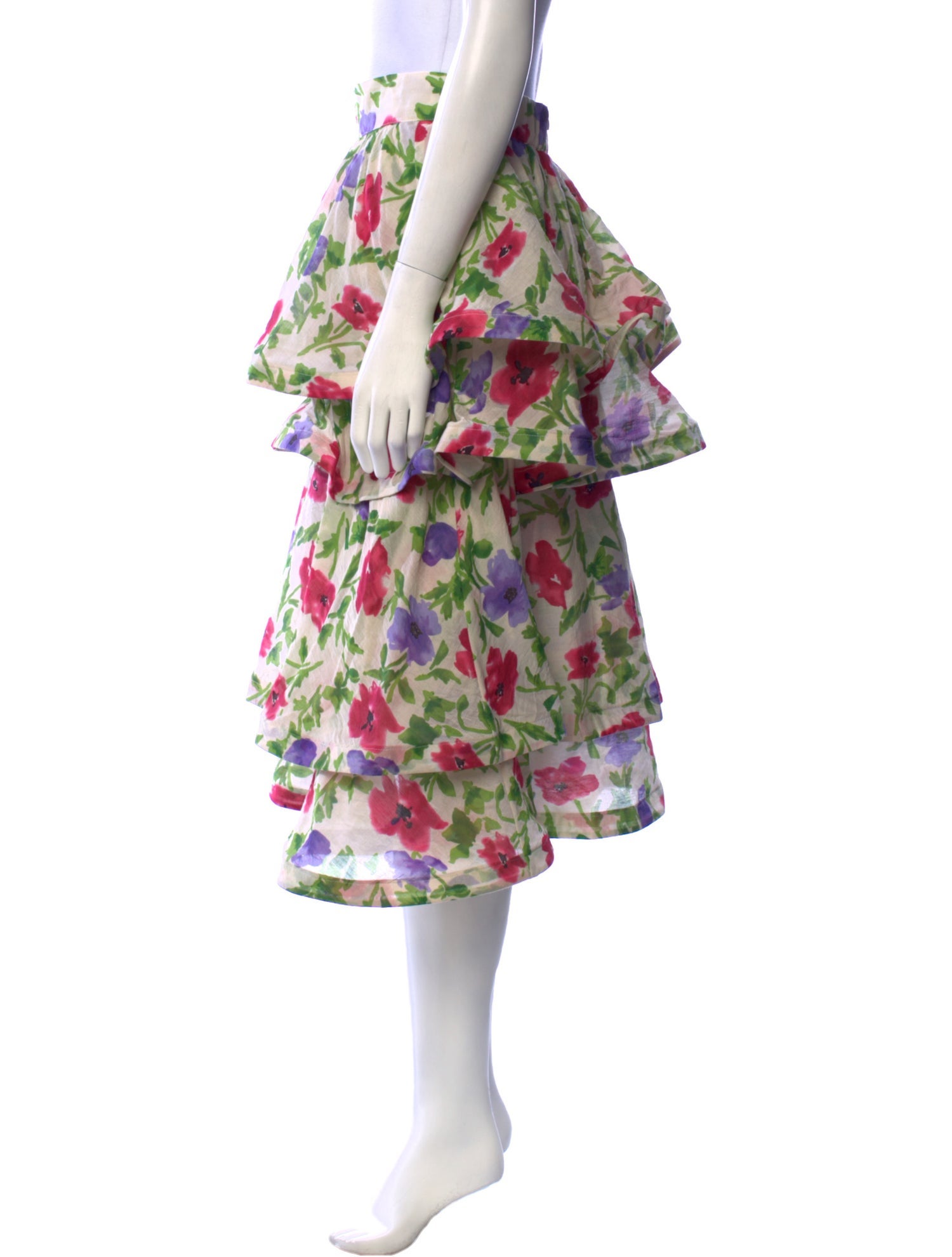 Buru Floral Print Knee-Length Skirt