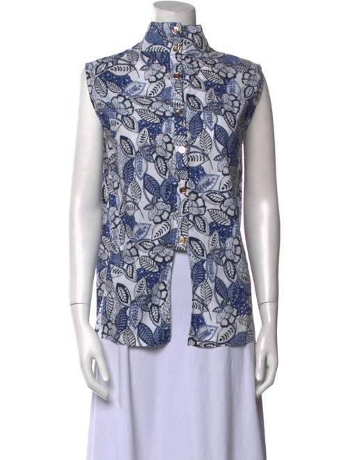 Buru Printed Mock Neck Blouse