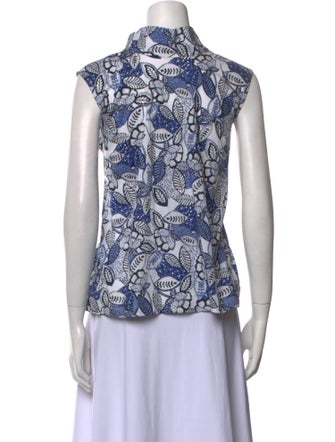 Buru Printed Mock Neck Blouse