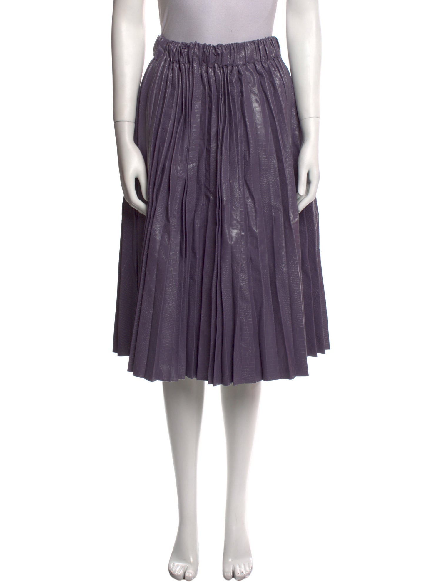 Buru Pleated Accents Knee-Length Skirt