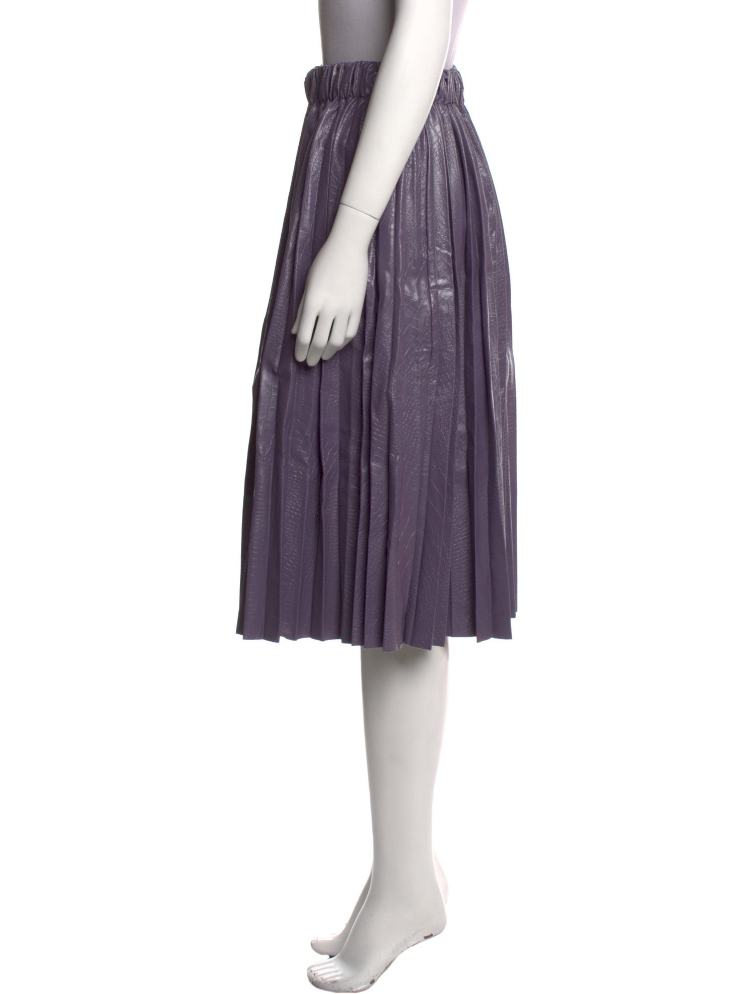 Buru Pleated Accents Knee-Length Skirt