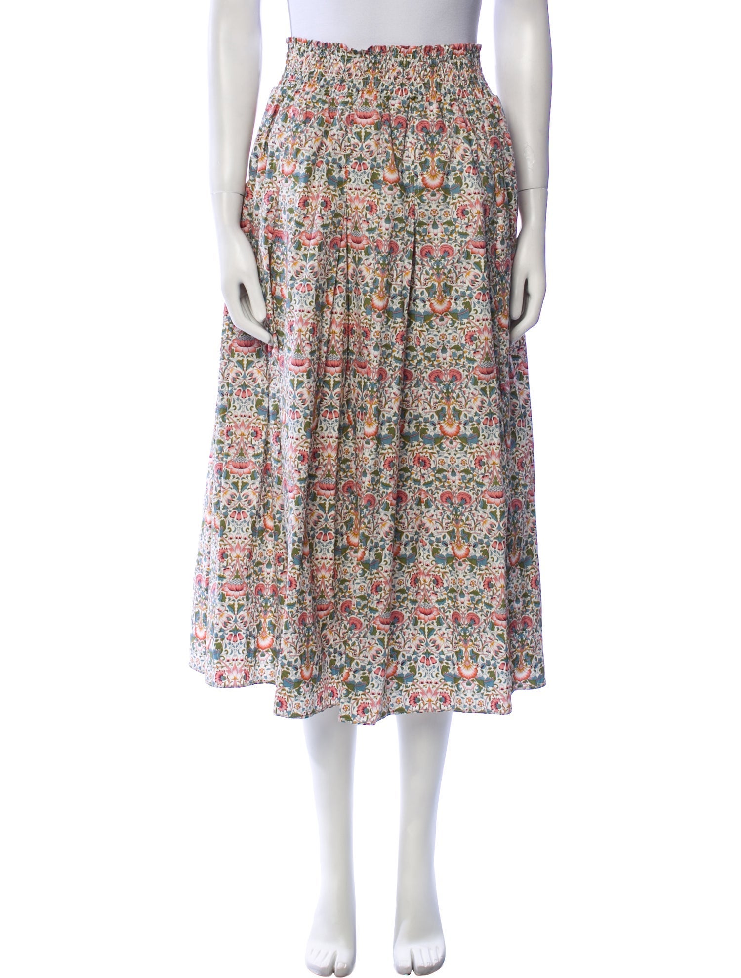 Buru Floral Print Midi Length Skirt