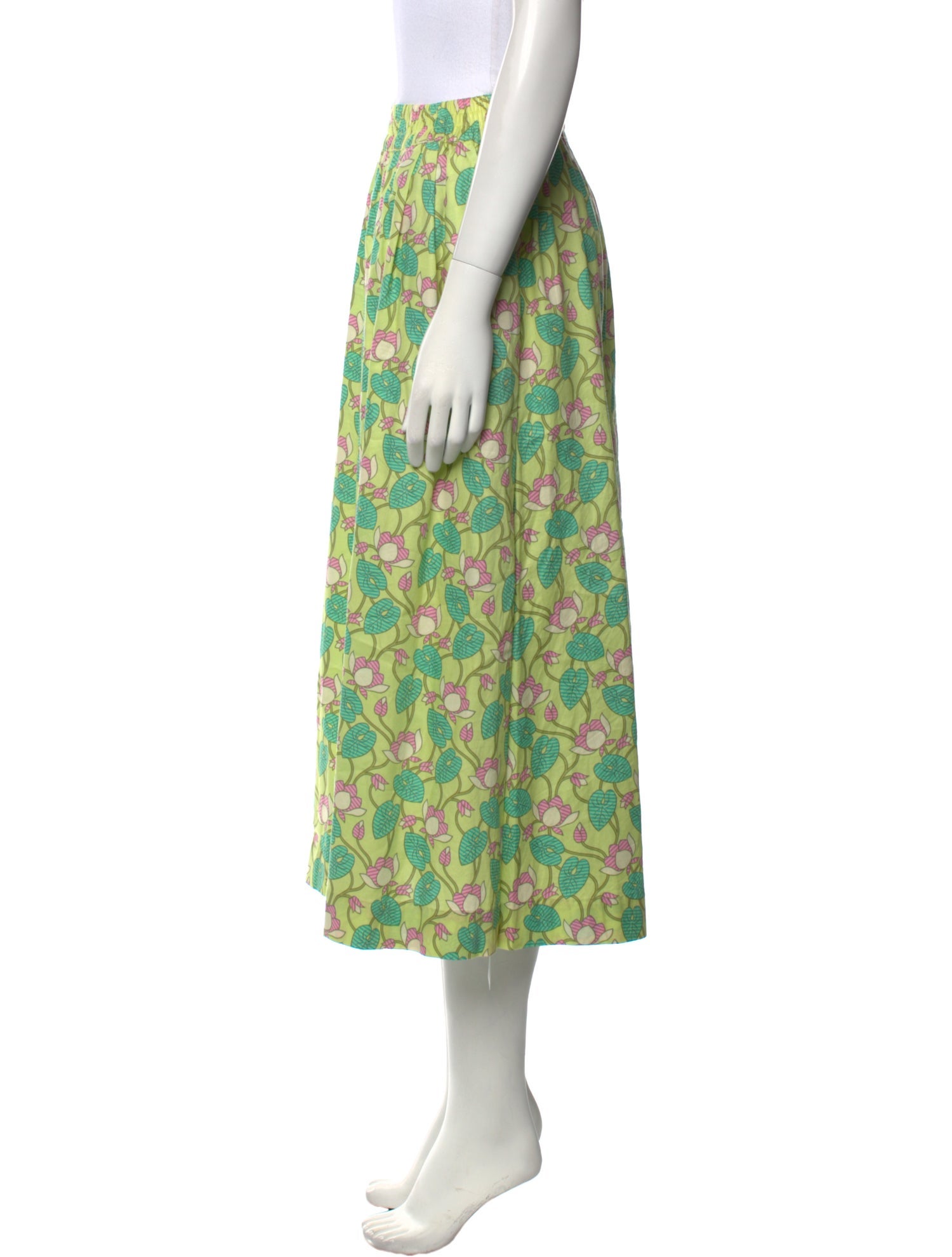 Buru Floral Print Midi Length Skirt