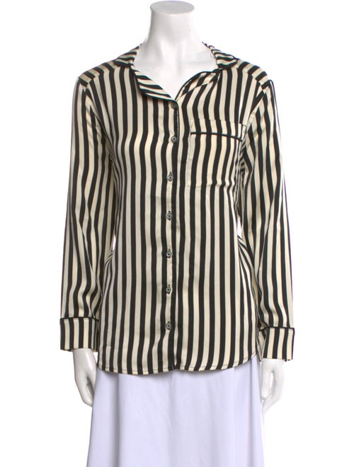 Buru Striped Long Sleeve Button-Up Top