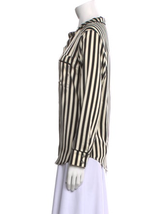 Buru Striped Long Sleeve Button-Up Top
