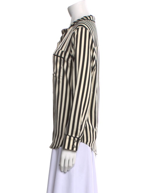 Buru Striped Long Sleeve Button-Up Top