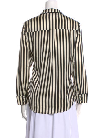 Buru Striped Long Sleeve Button-Up Top