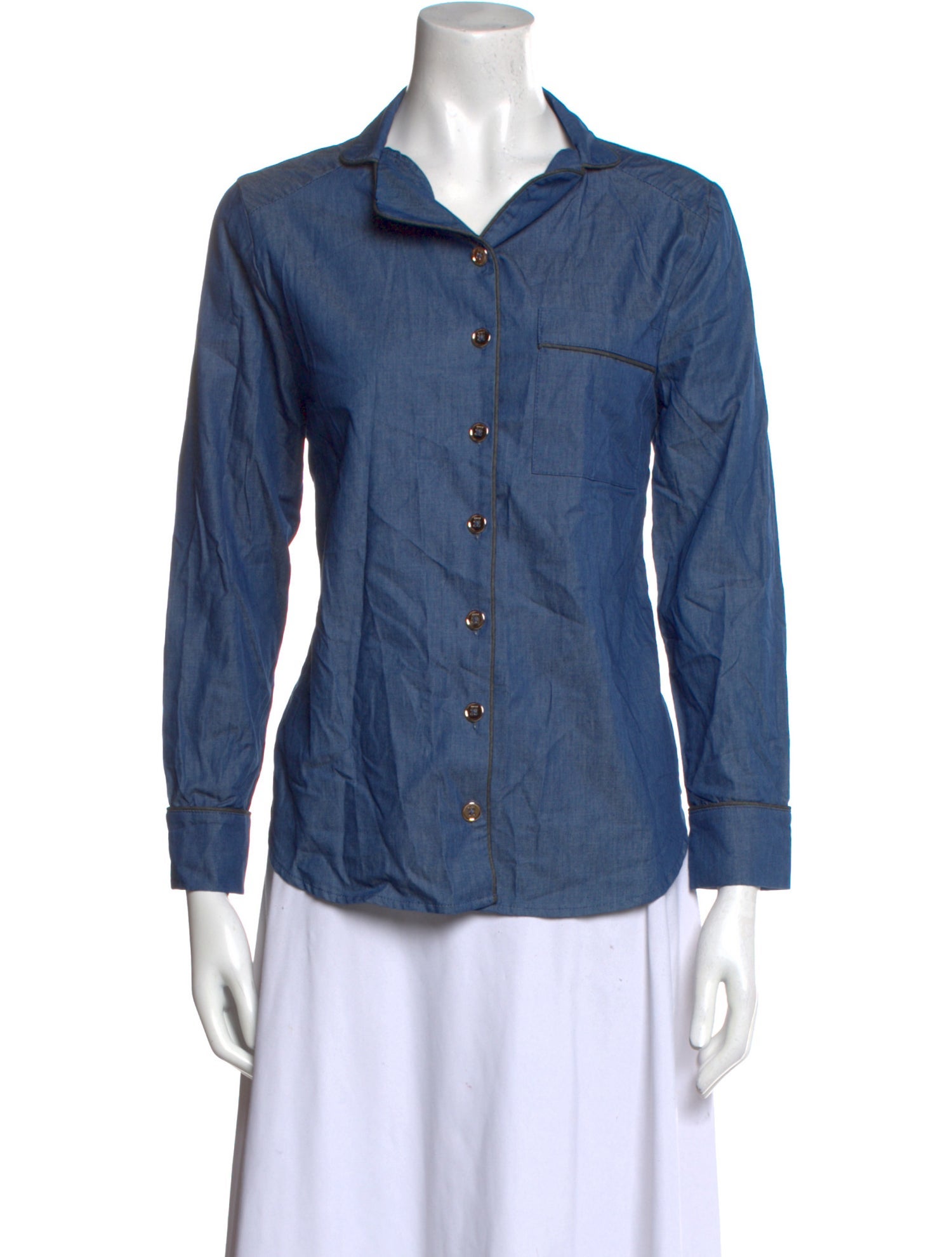 Buru Long Sleeve Button-Up Top