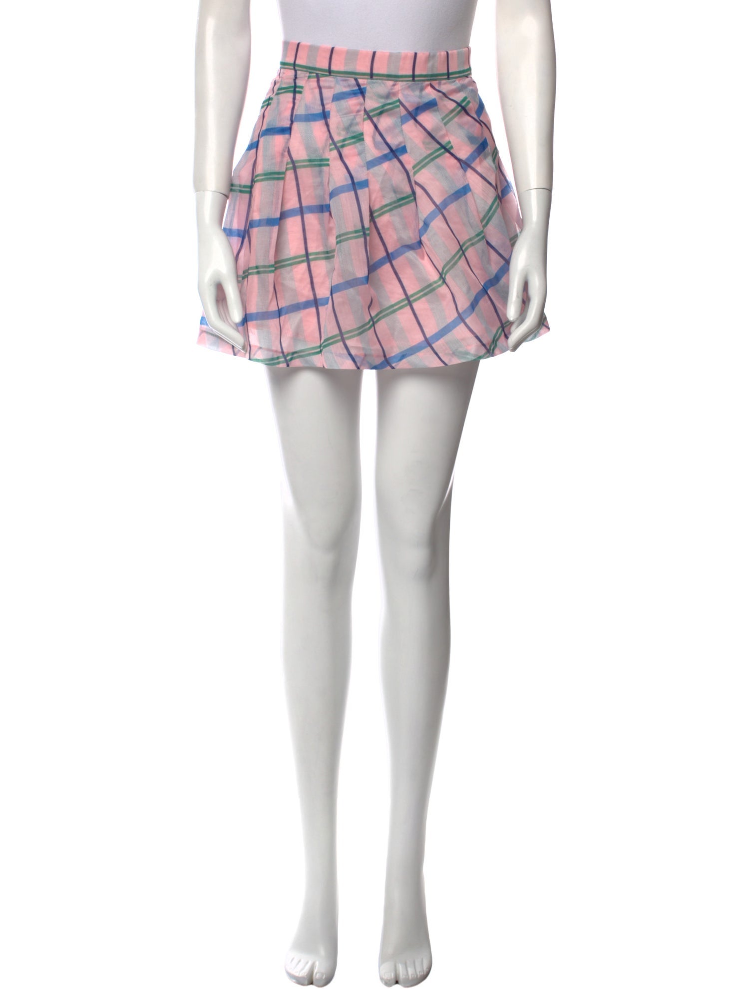 Buru Plaid Print Mini Skirt