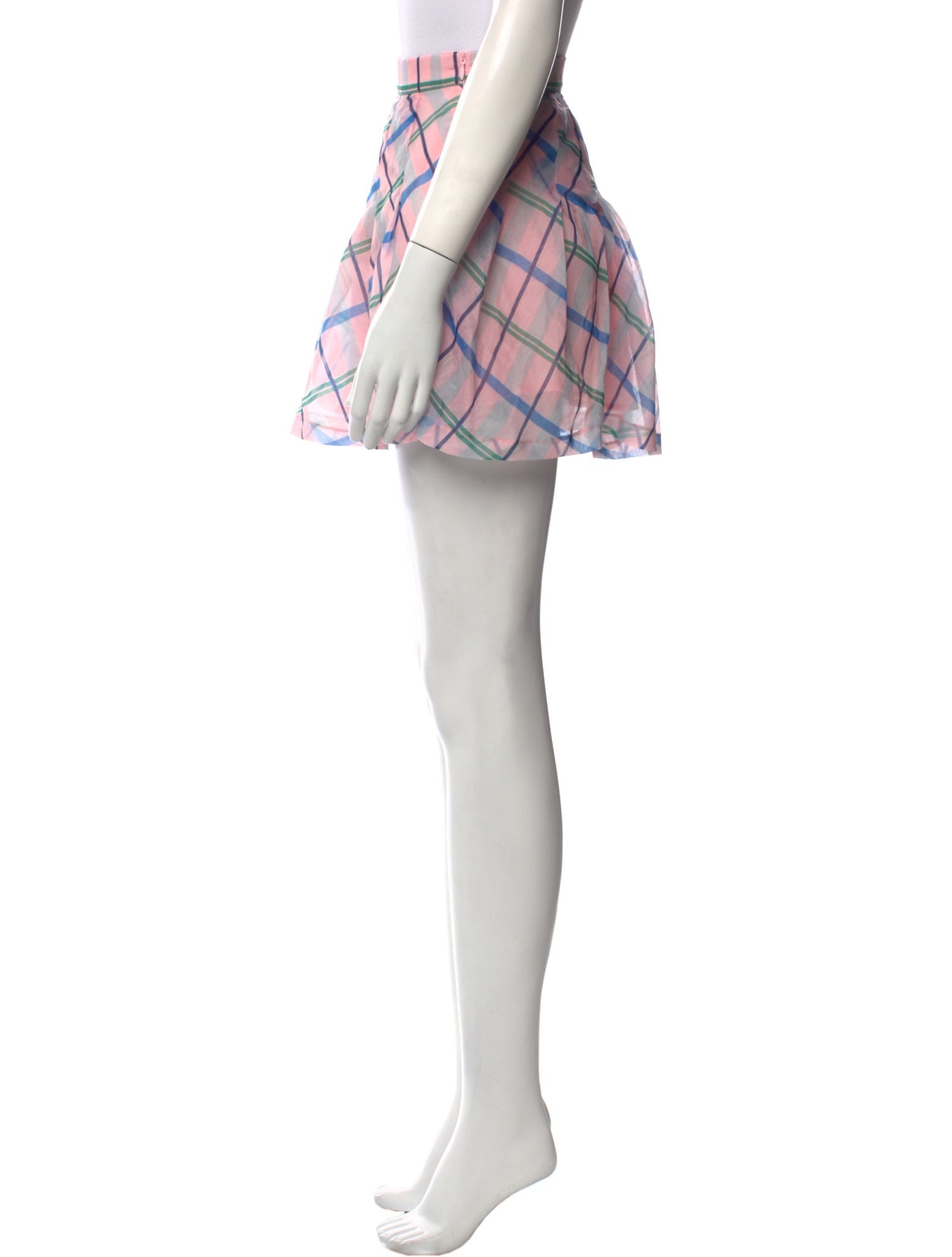 Buru Plaid Print Mini Skirt