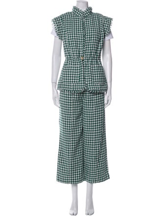 Buru Houndstooth Print Pantsuit