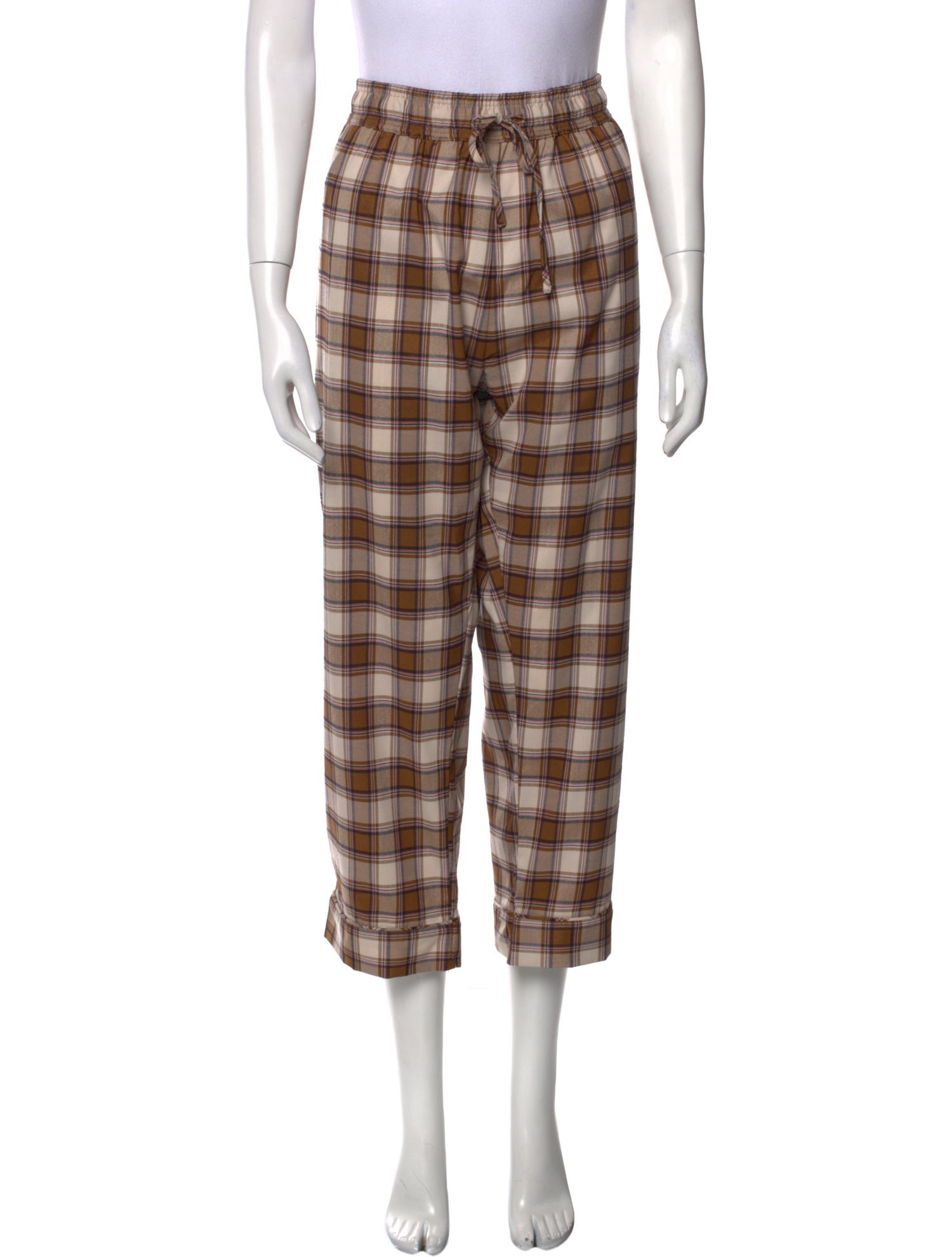 Buru Plaid Print Wide Leg Pants